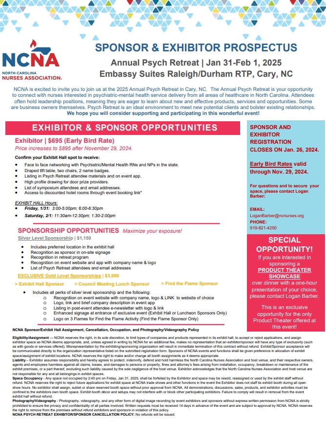 2025 psych retreat north carolina nurses association